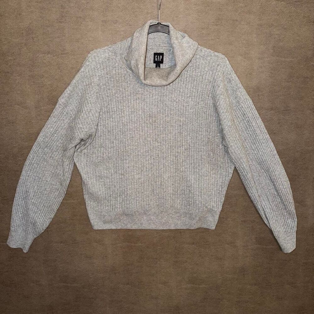 Gap gray ribbed knit turtleneck sweater size L
